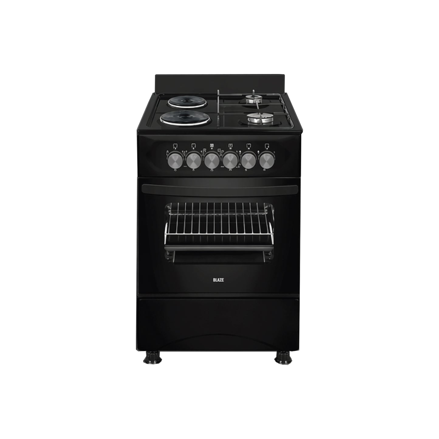 Blaze 2 Gas + 2 Electric with Electric Oven Black