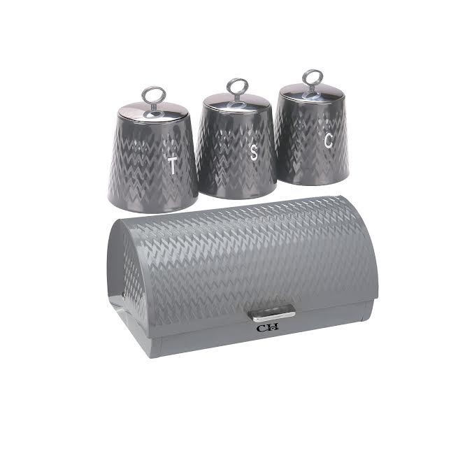 CH Wave 4 Piece Canister Set Grey