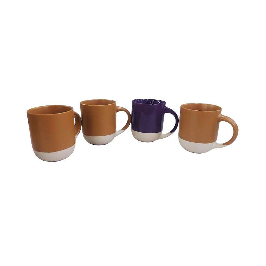 Kitchen Life 4 Piece Ceramic 350ml Mug Set Assorted