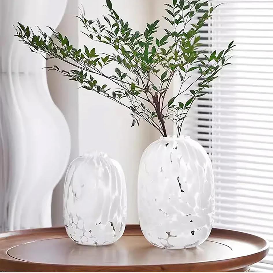 Exotic Designs Vase Deco White Pattern 17x25cm