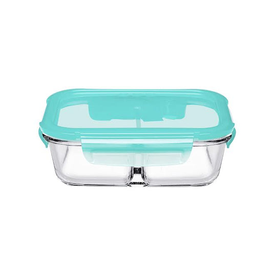 Pasabahce Snowbox 600ml 2 Division Cliplock Storage Bowl Green
