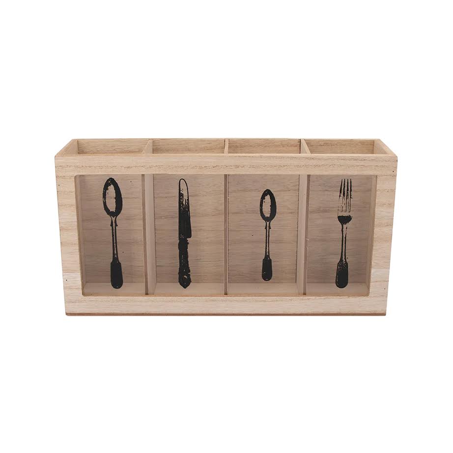 Regent 4 Division Cutlery Holder with Motifs Brown