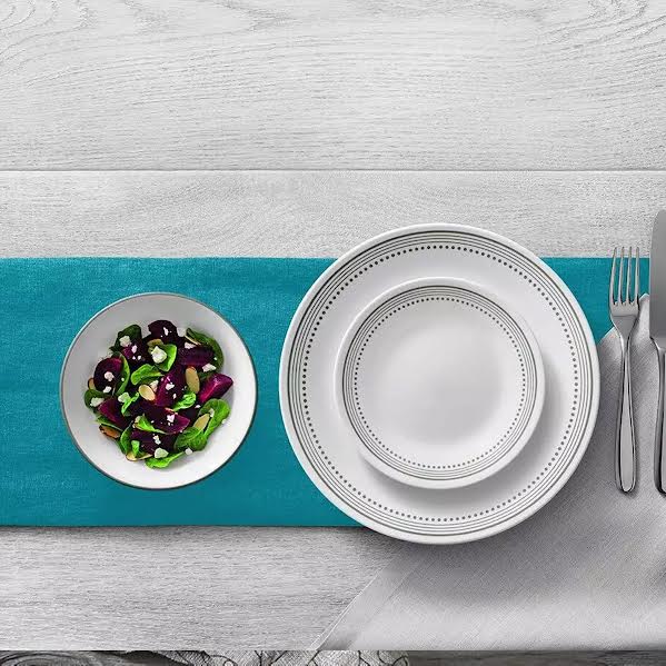 Corelle Mystic Grey 12 Piece Dinner Set White