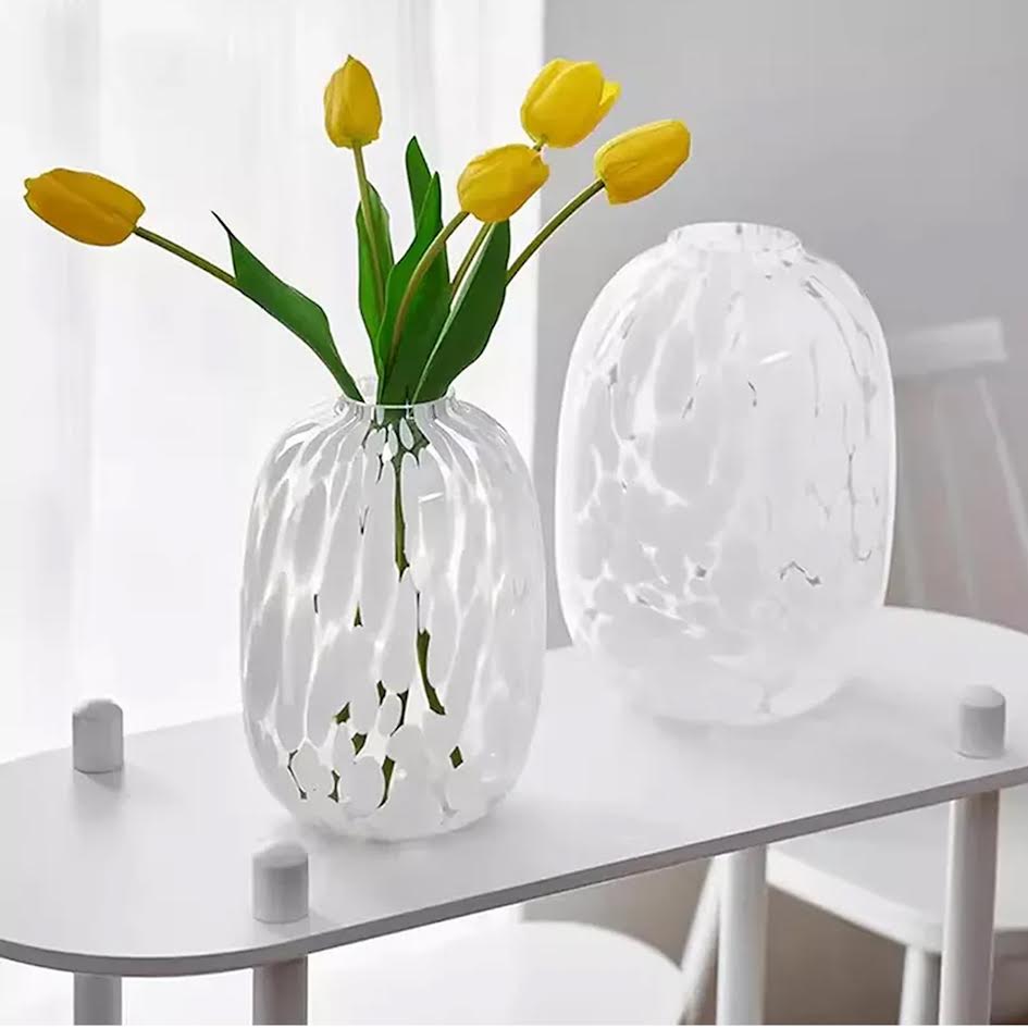 Exotic Designs Vase Deco White Pattern 17x25cm