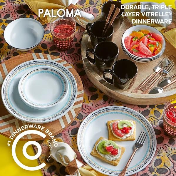 Corelle 16 Piece Paloma Dinner Set White