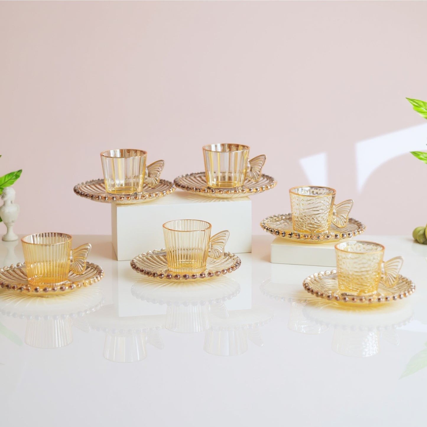 Kitchen Life 12 Piece Espresso Cup Set Gold