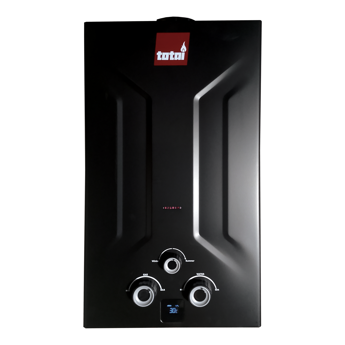 Totai 12L Battery Ignition Gas Geyser Black