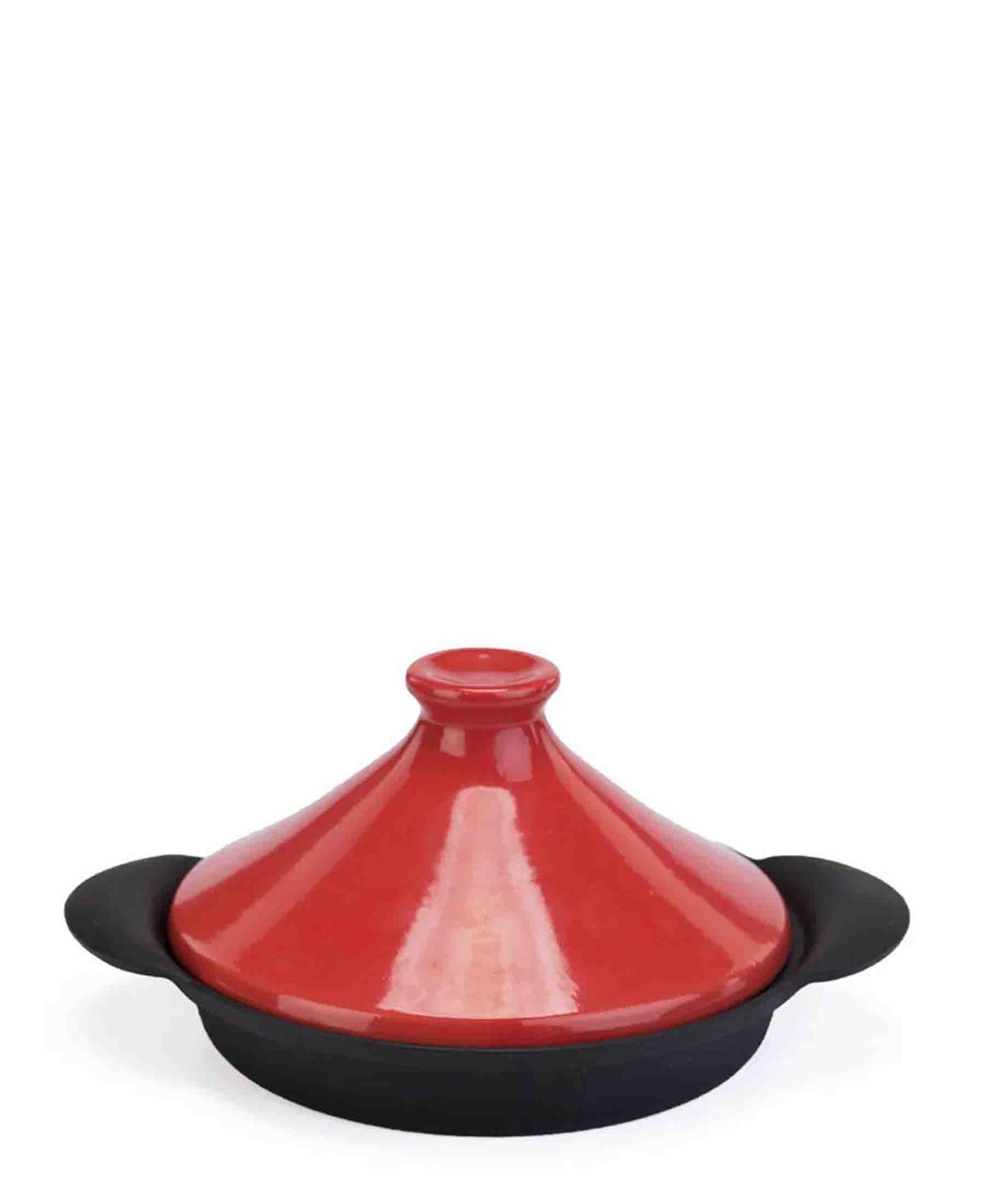 Regent Tagine Cast Iron Base With Red Lid - Black