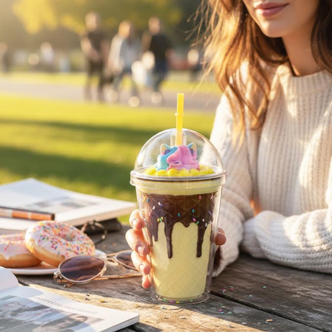 Milkshake Inspired 450ml Double Wall Cup Multicoloured