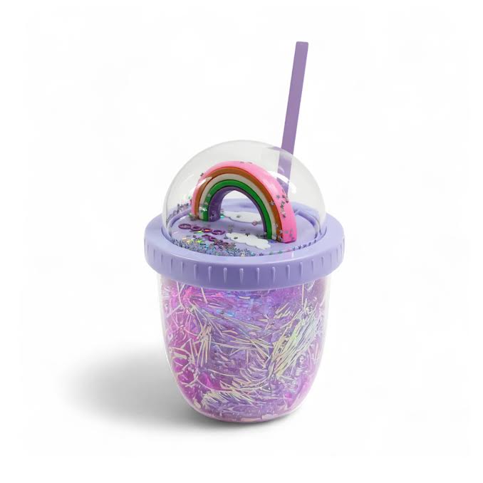Rainbow Tinsel Sippy Cup Purple