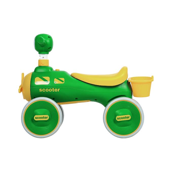 Toddler 4 Wheeler Balance Bike Yellow & Green