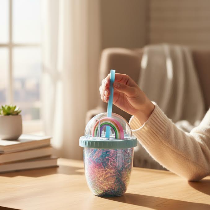 Rainbow Tinsel Sippy Cup Blue