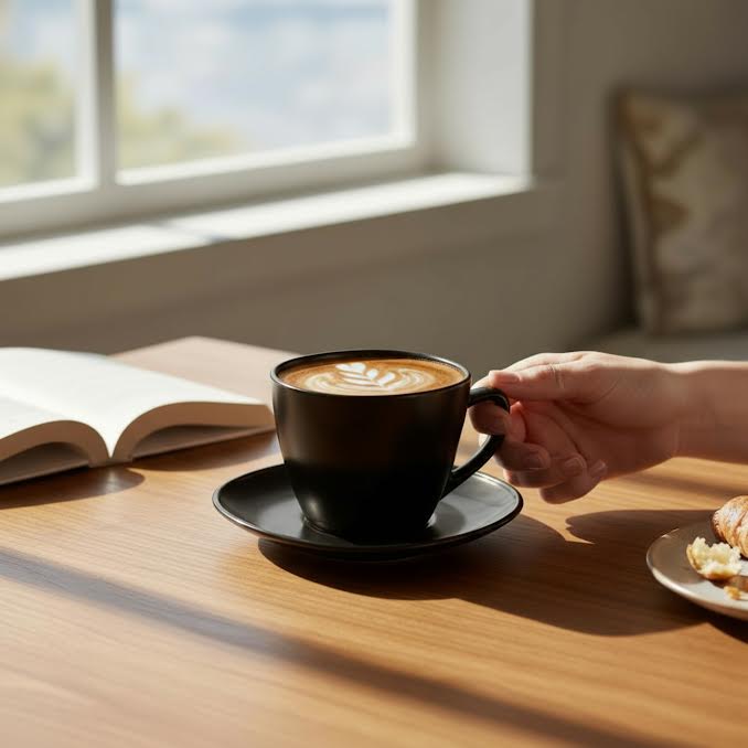 Rolux Opal 4 Piece Cup & Saucer Set Black