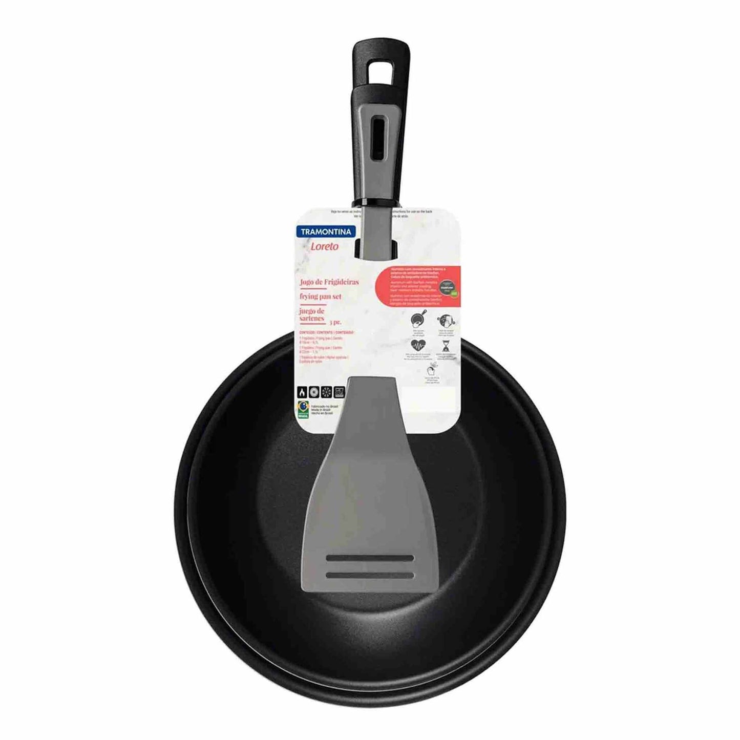 Tramontina Loreto Aluminum Frying Pan Set - Black
