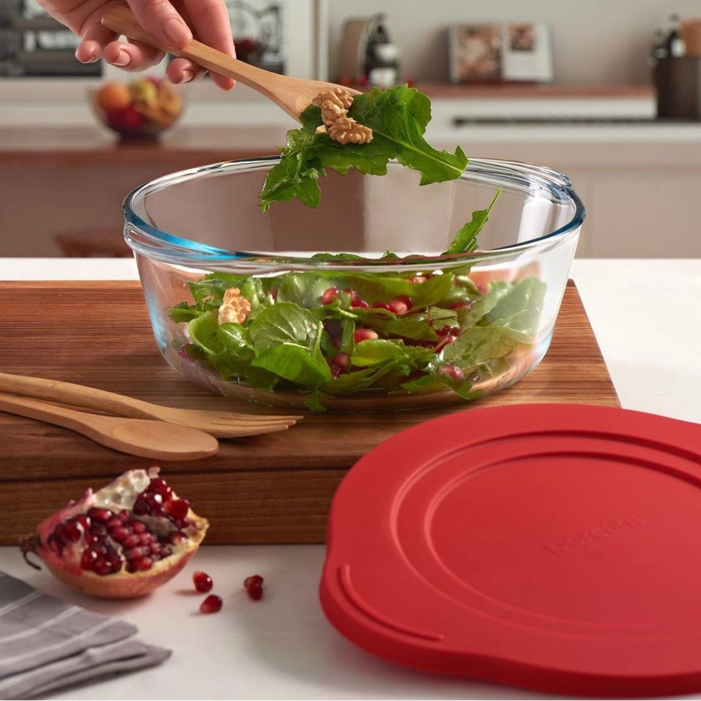Borcam 2.2Lt Round Casserole with Lid Clear