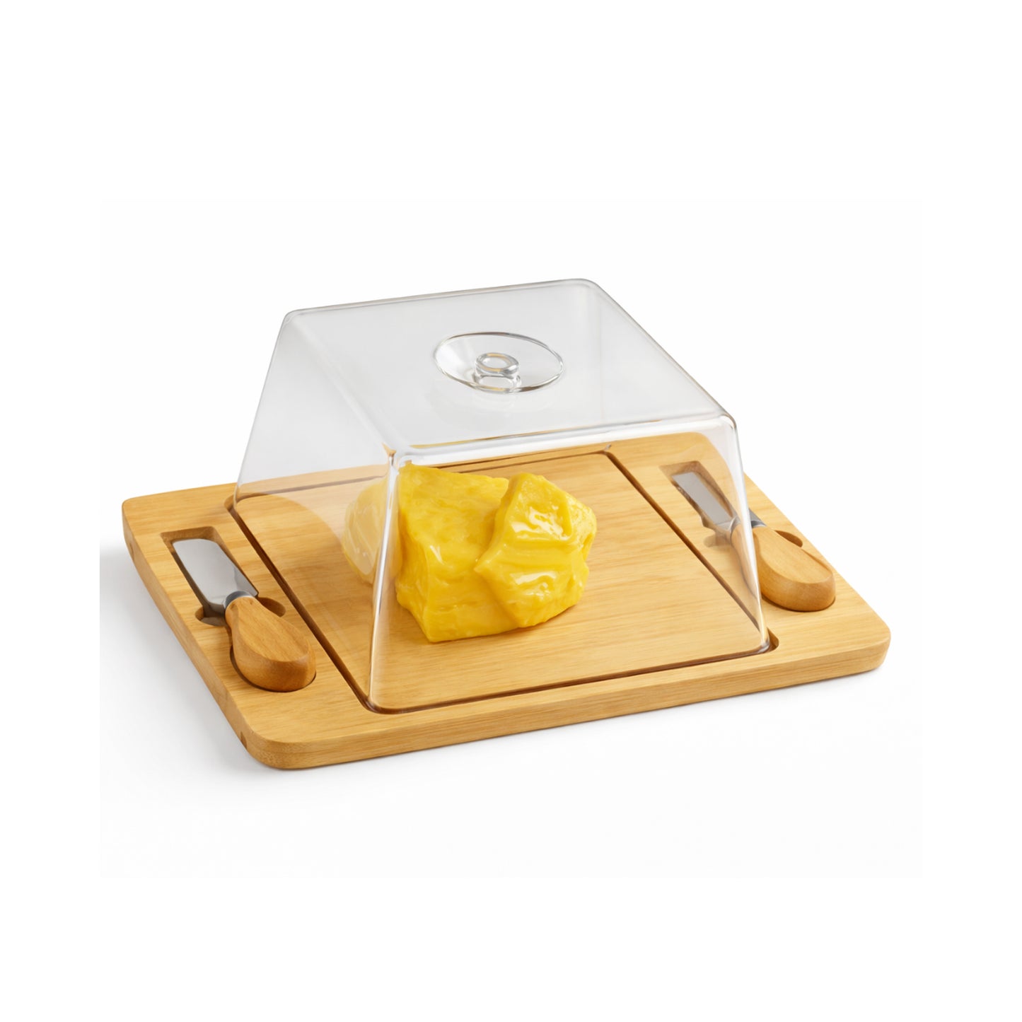 4 Piece Cheese Board Set Brown