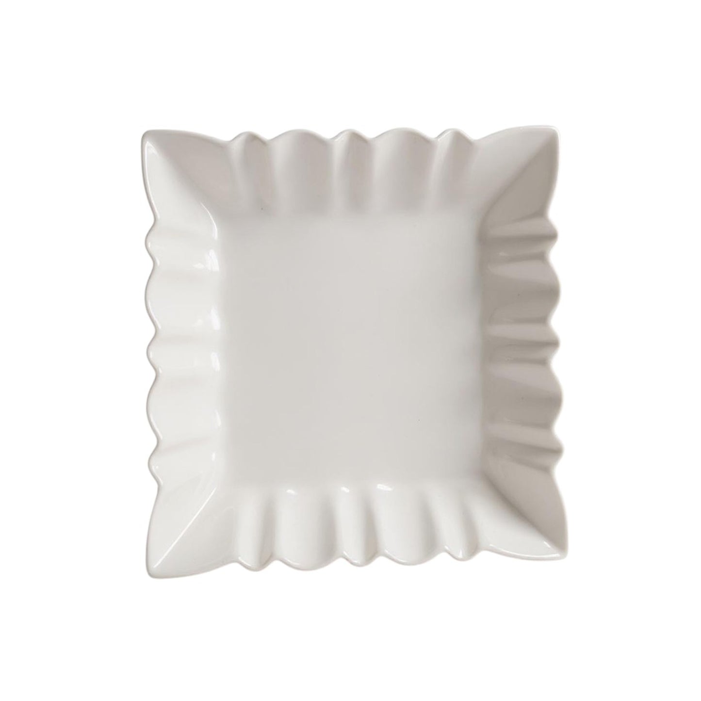 Kitchen Life Ceramic Square Serving Platter White