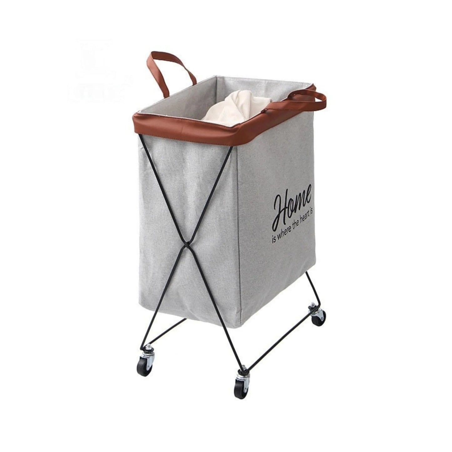 Urban Decor Laundry Bin with Wheels Grey