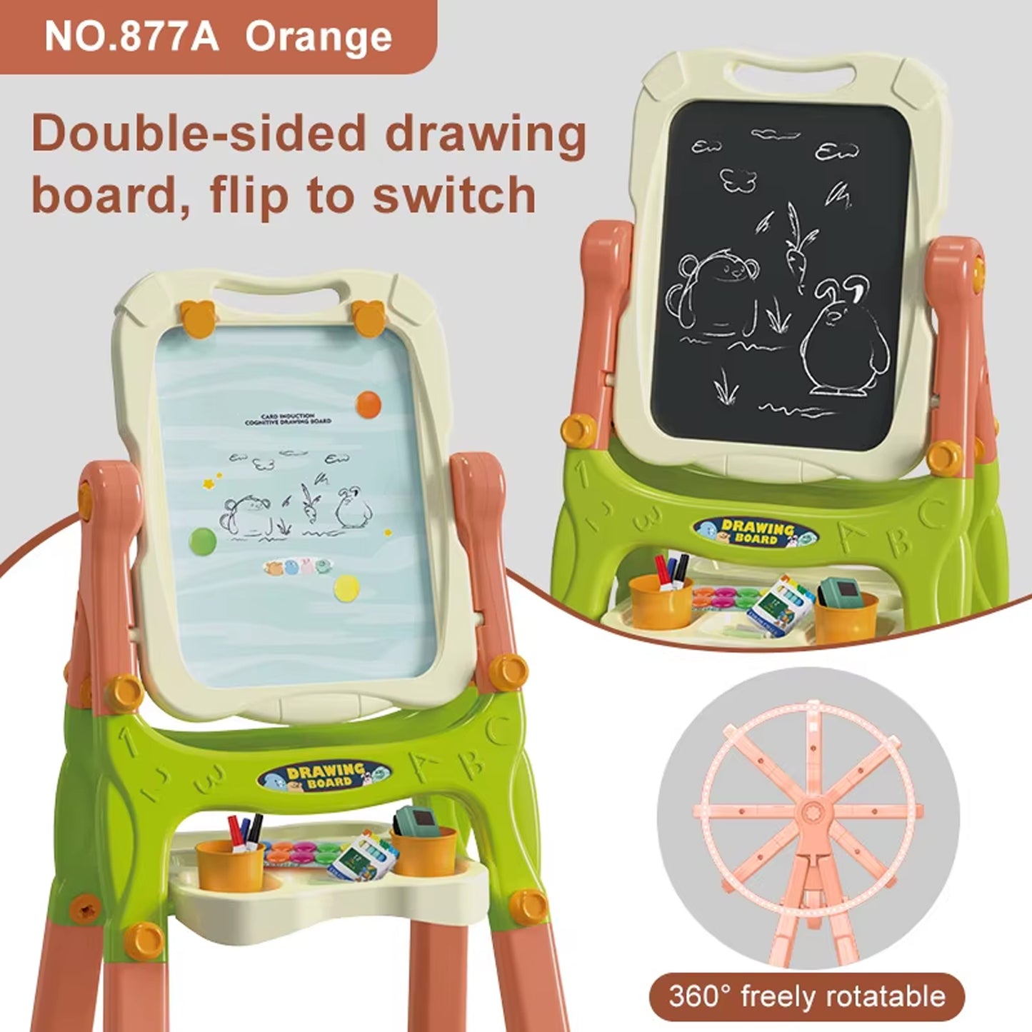 Double-Sided Plastic Drawing Board Multicoloured