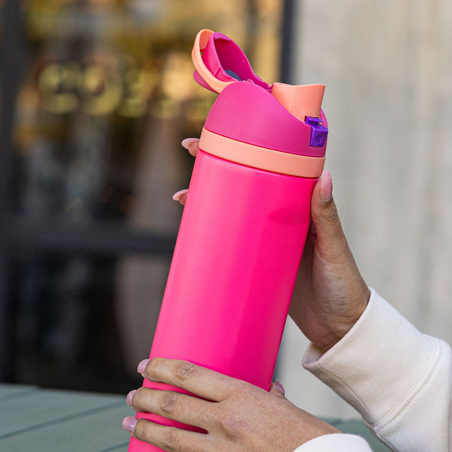Aqua 590ml Stainless Steel Flask Pink