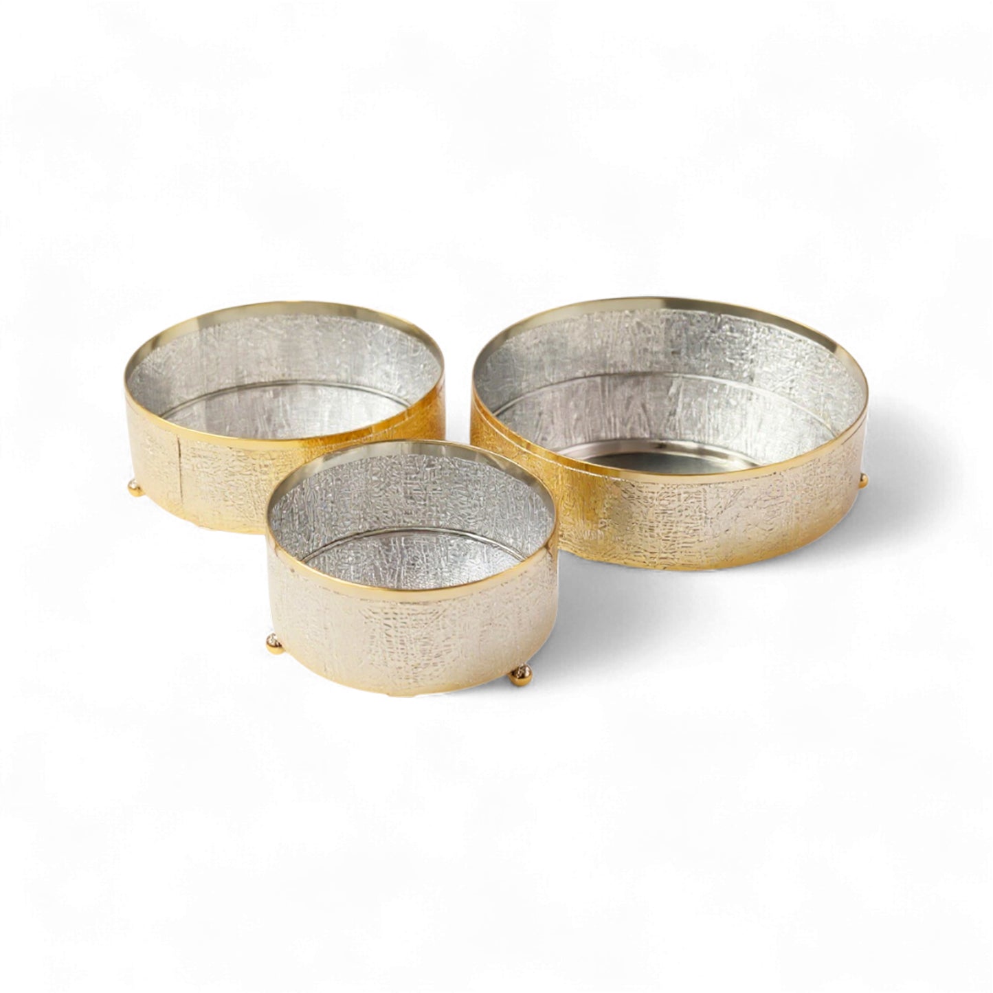 The Venus 3 Piece Cake Storage Set Gold