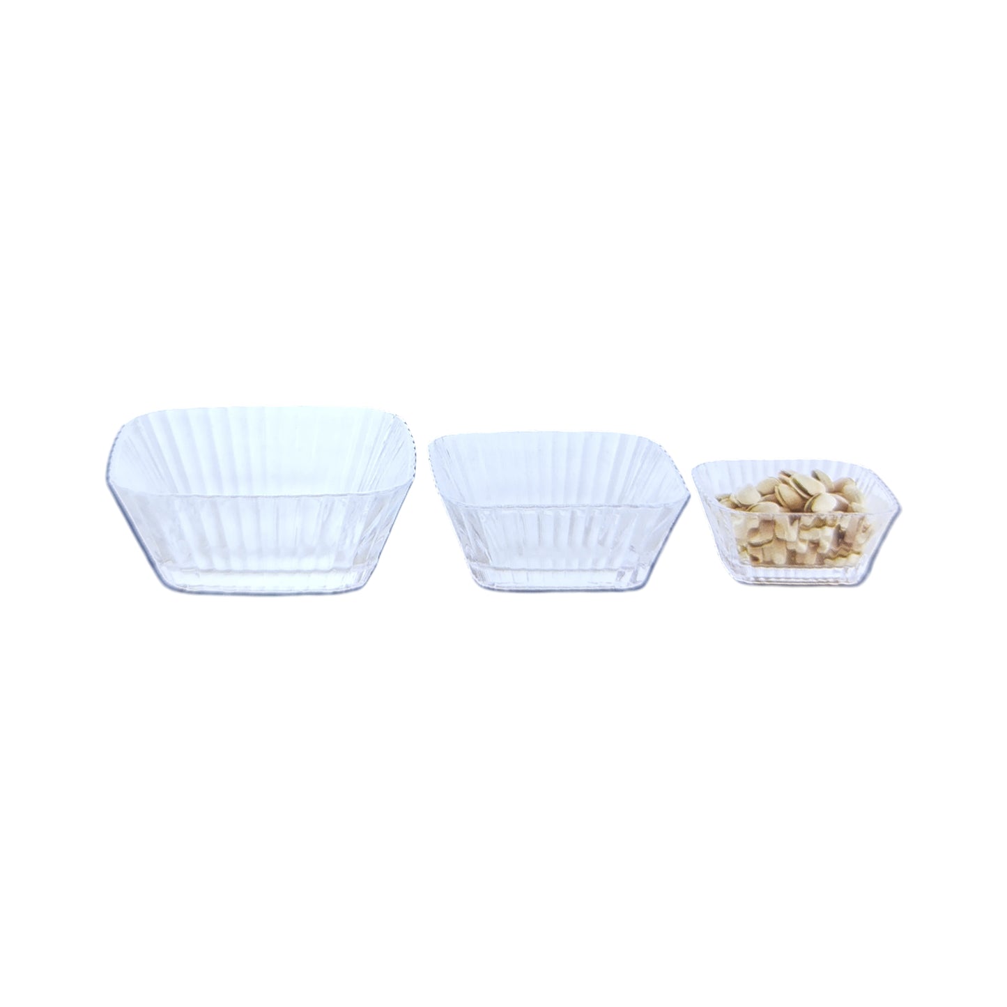 Kitchen Life 3 Piece Bowls Set Clear