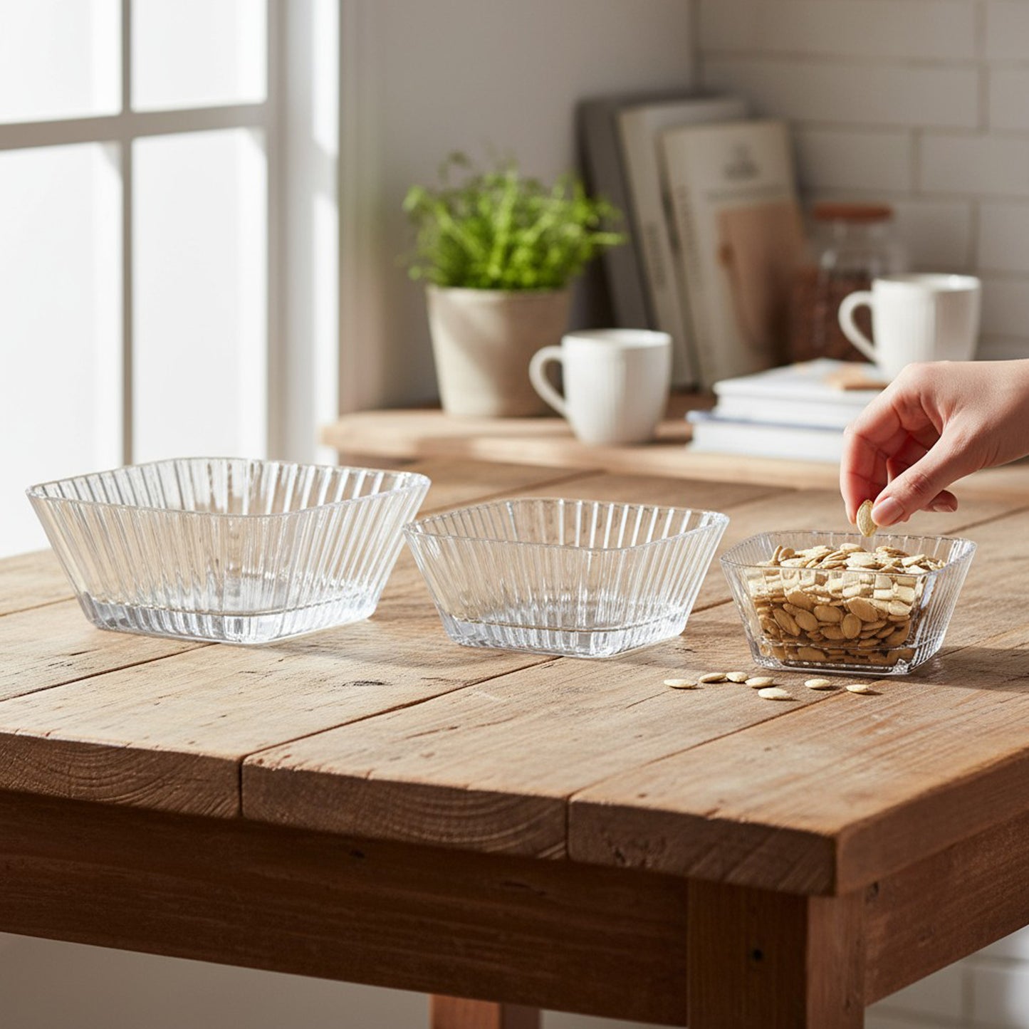 Kitchen Life 3 Piece Bowls Set Clear