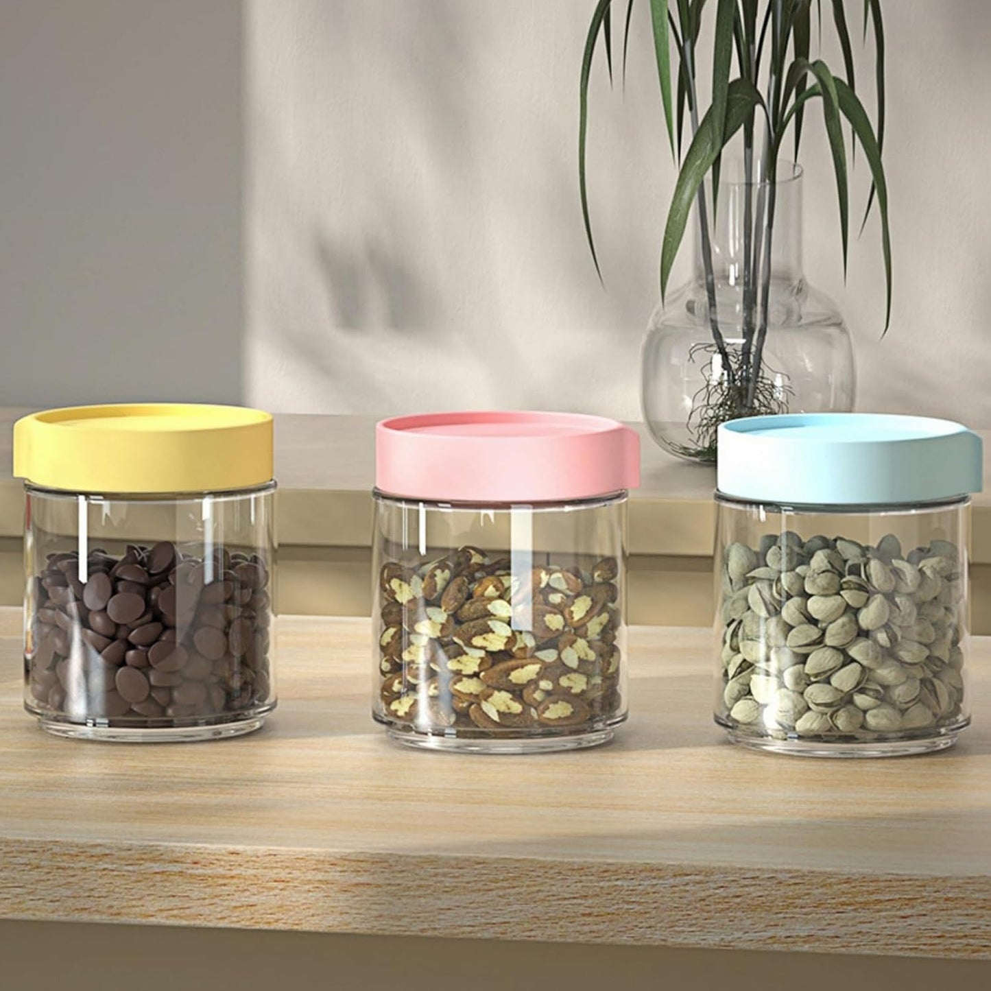 Kitchen Life 3 Piece Canister Set Multicoloured