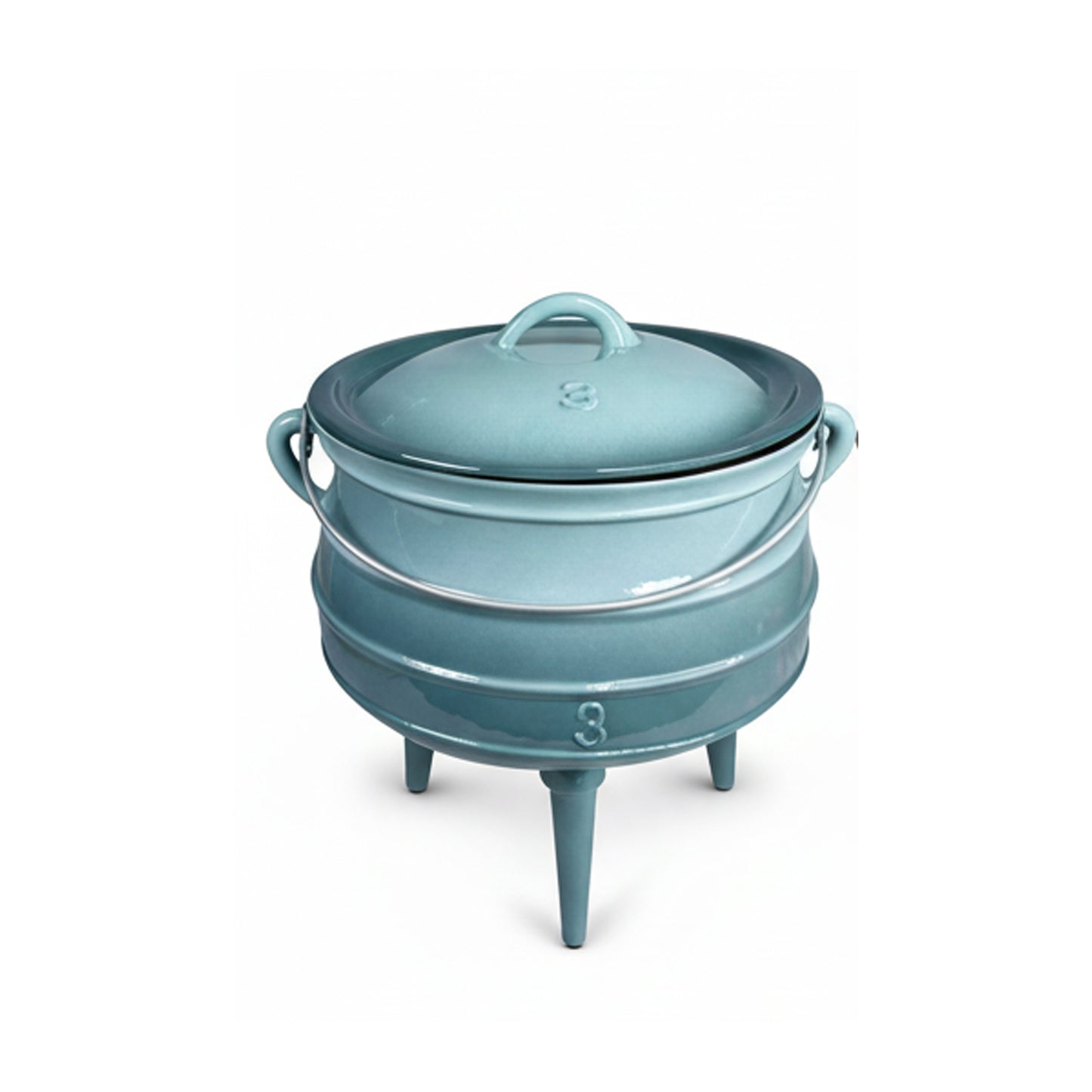 3 Legged Cast Iron Potjie Pot Sea Salt