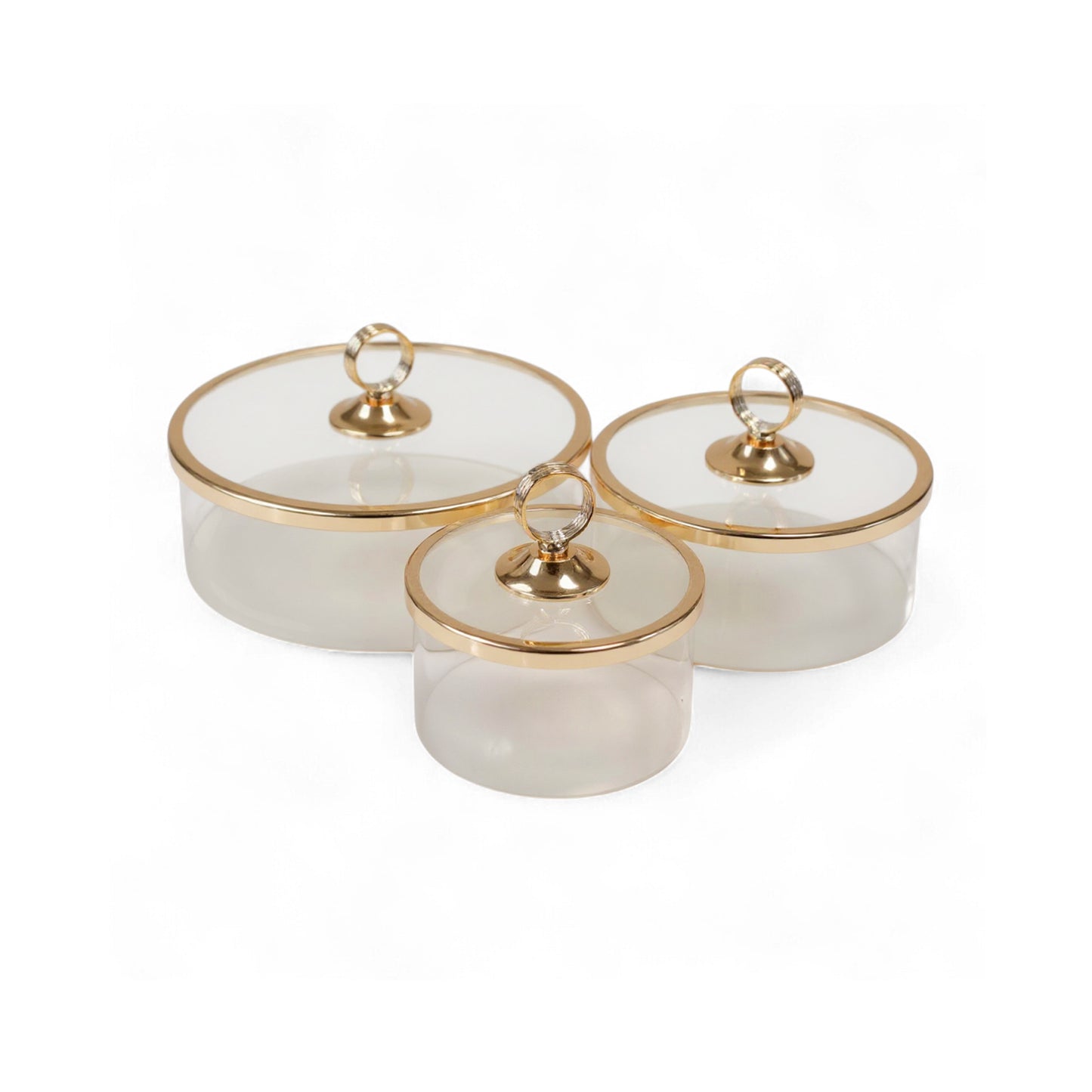 The Venus 3 Piece Cake Storage Set Gold