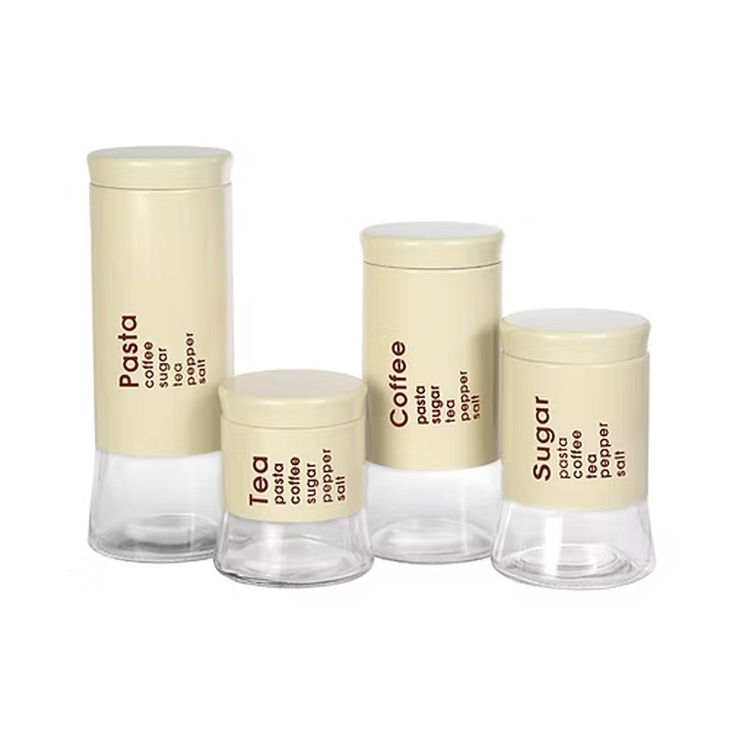 CH 4 Piece Canister Set with Writing Cream