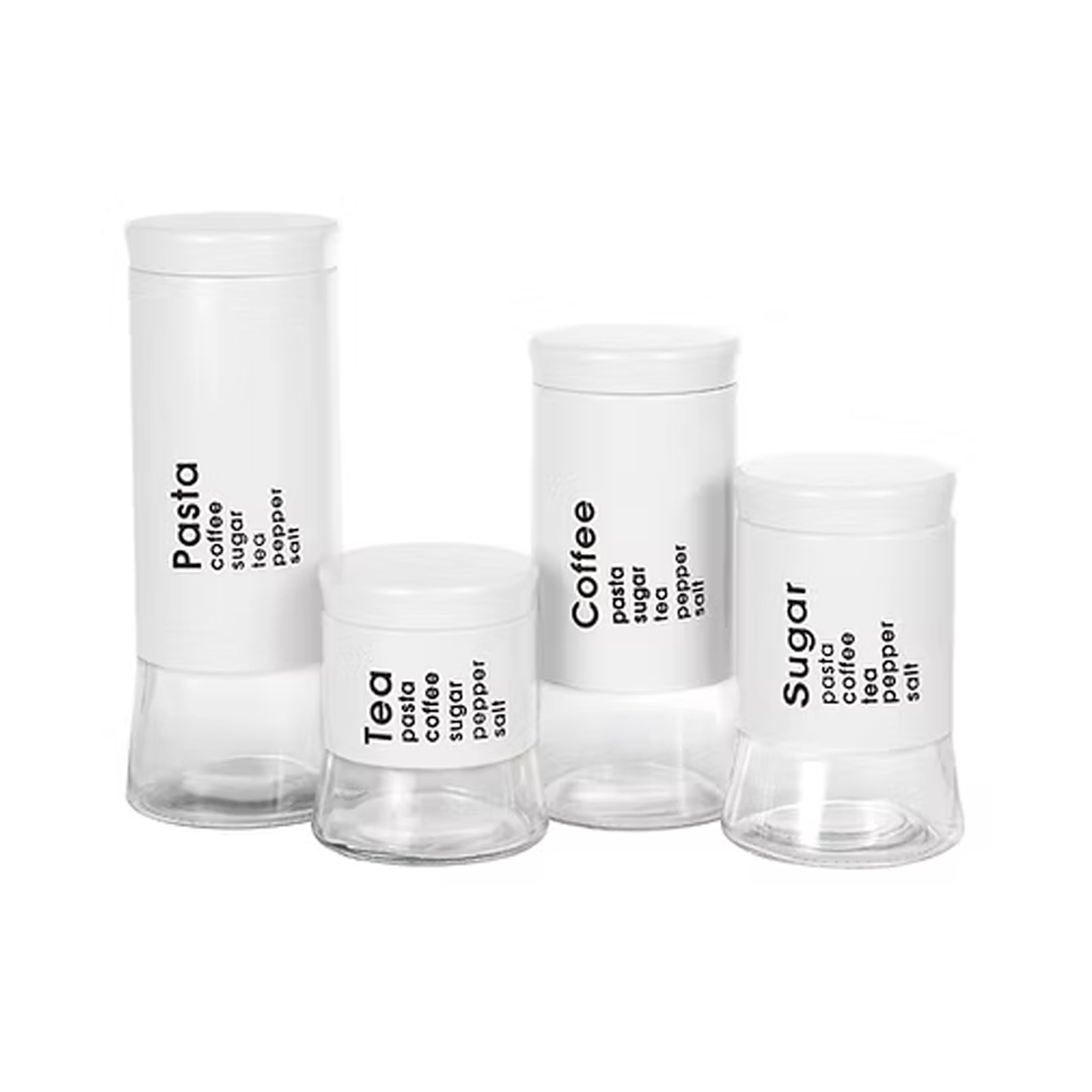 CH 4 Piece Canister Set with Writing White