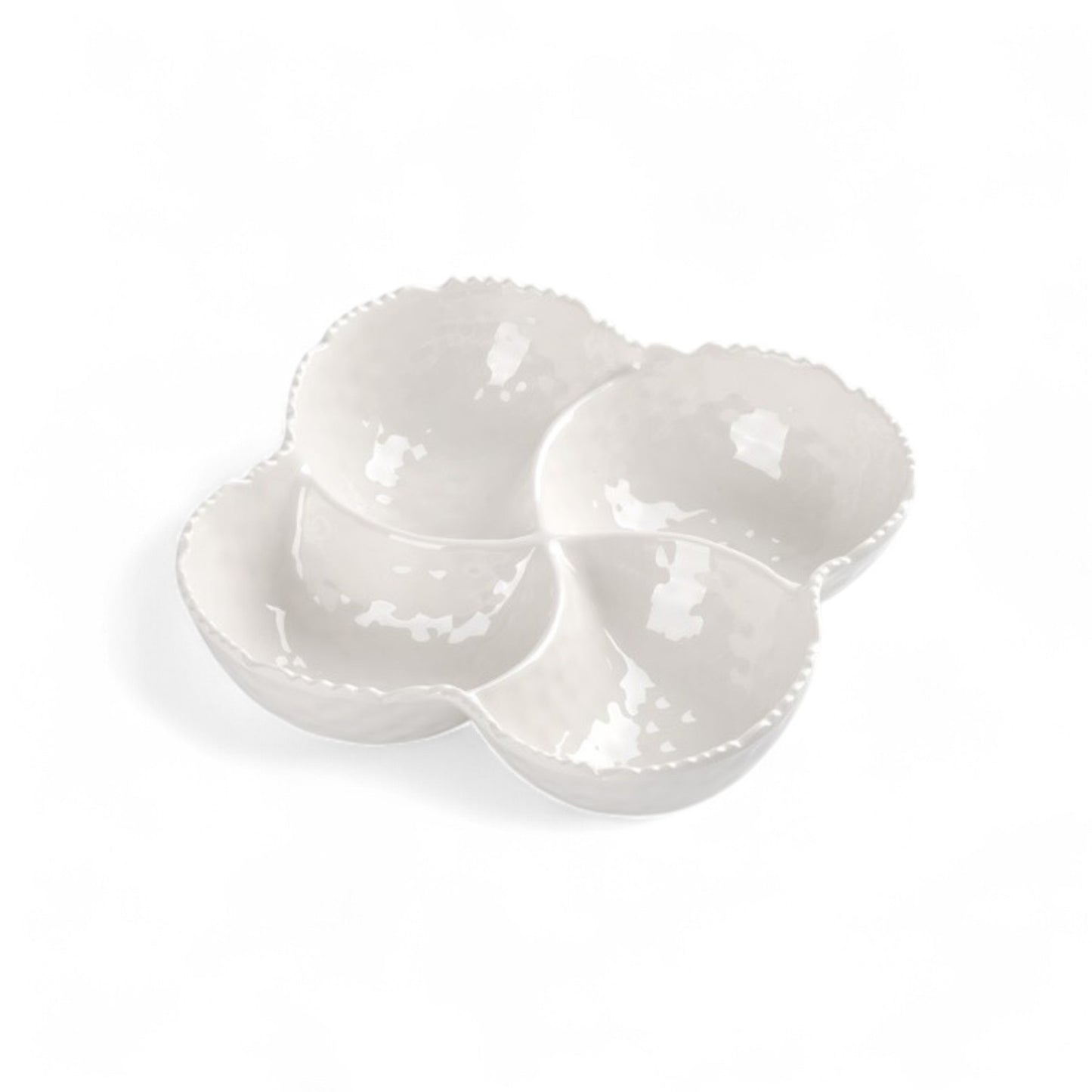 Kitchen Life 4 Division Ceramic Bowl White