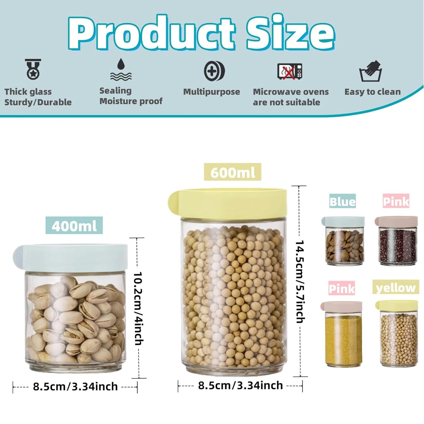 Kitchen Life 3 Piece Canister Set Multicoloured