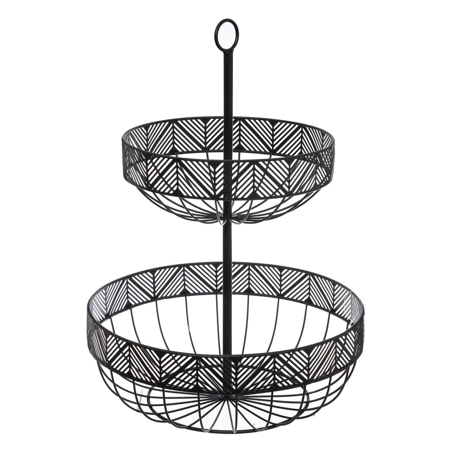 Secret de Gourmet 2 Tier Fruit Basket Black