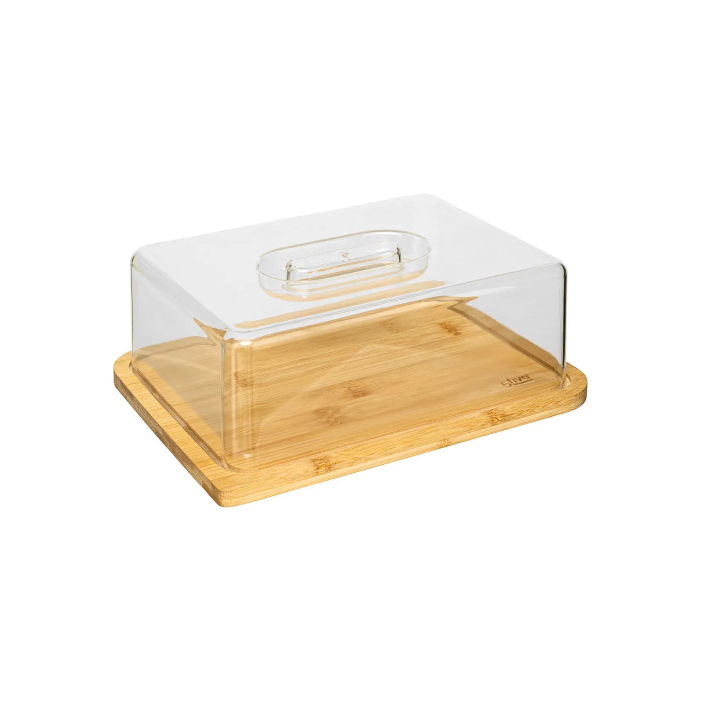 Five Cheese Box & Bamboo Butter Dish Set Brown