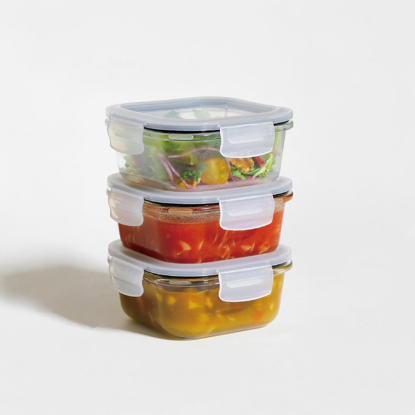 Aqua 320ml Glass Food Container Clear