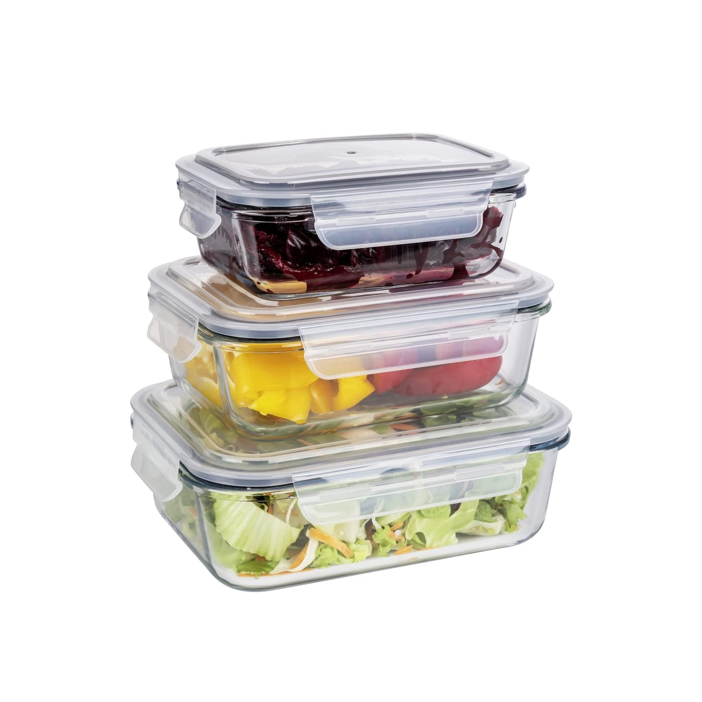 Aqua 640ml Glass Food Storage Container Clear