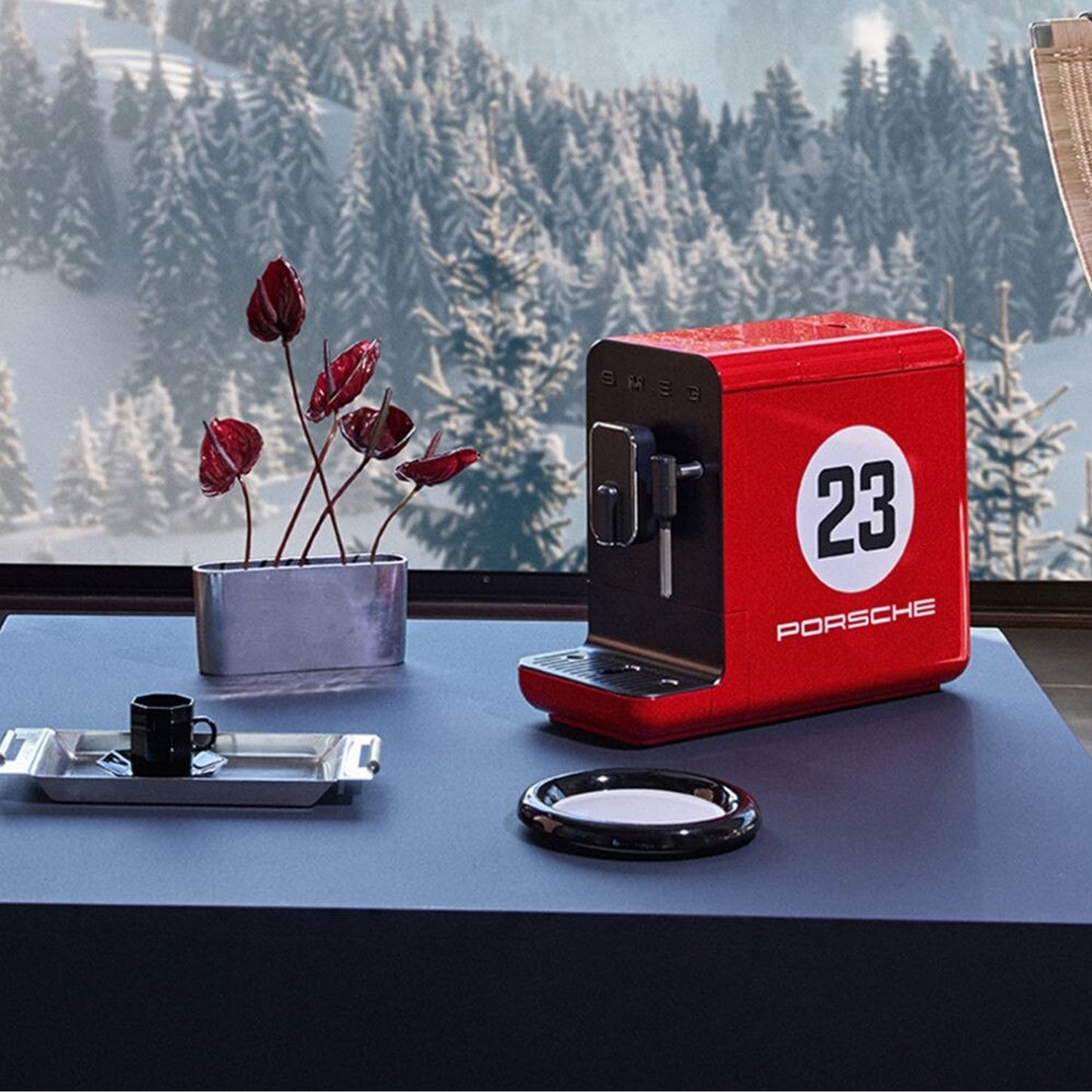Smeg x Porsche Bean to Cup Coffee Machine Red Salzburg