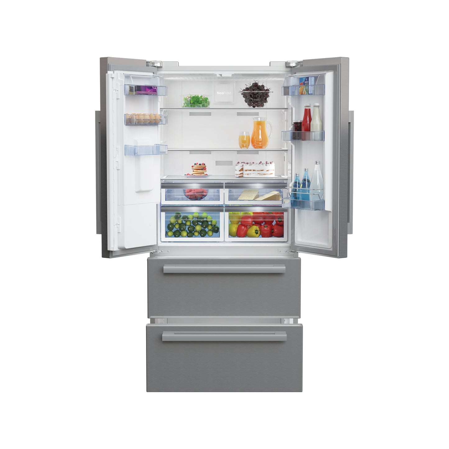 Beko 84cm French Door Fridge Pearl Steel