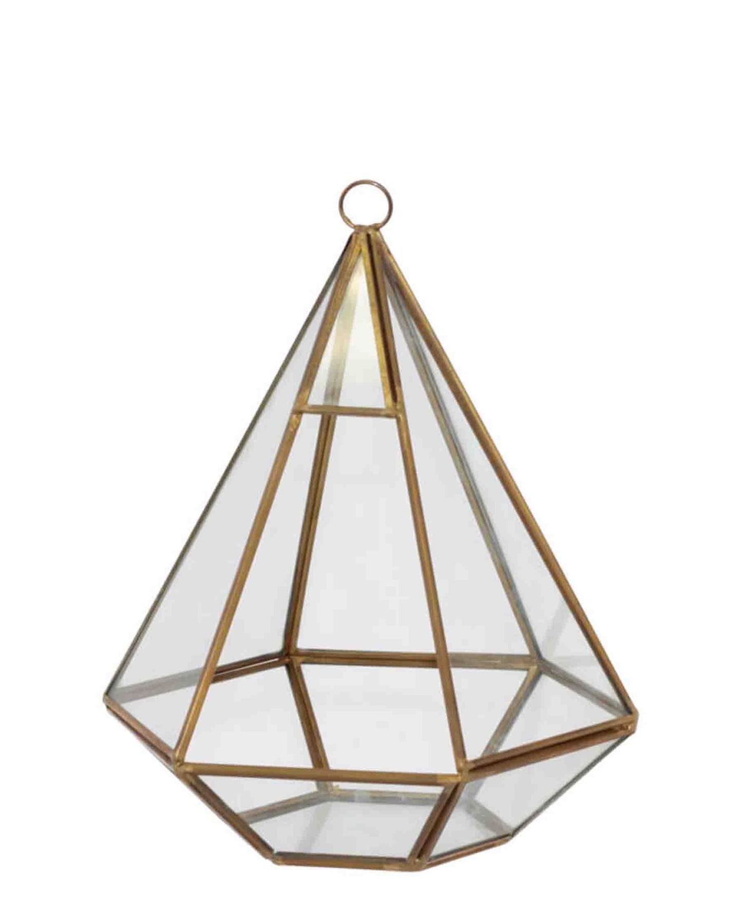 Urban Decor Geo Pyramid Flower House - Gold