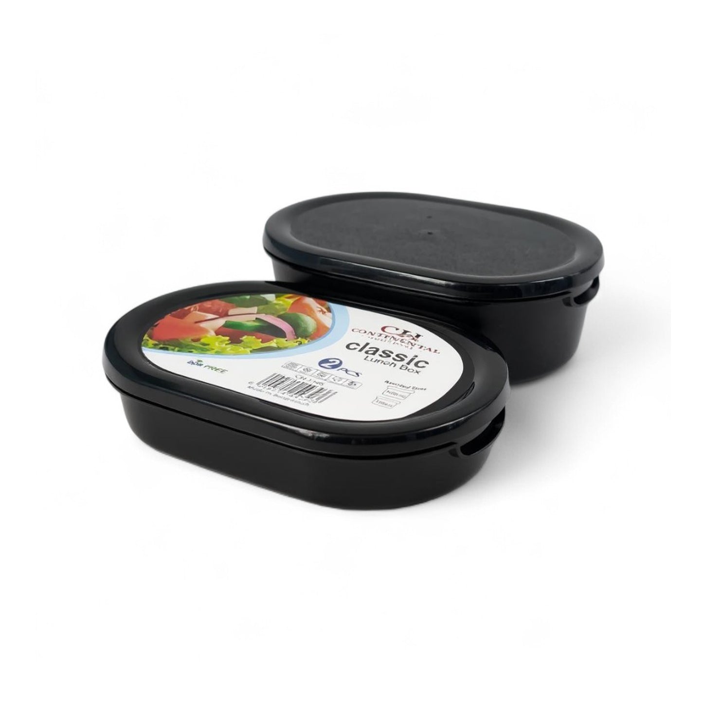 CH 2 Piece Classic Lunch Box Set Black