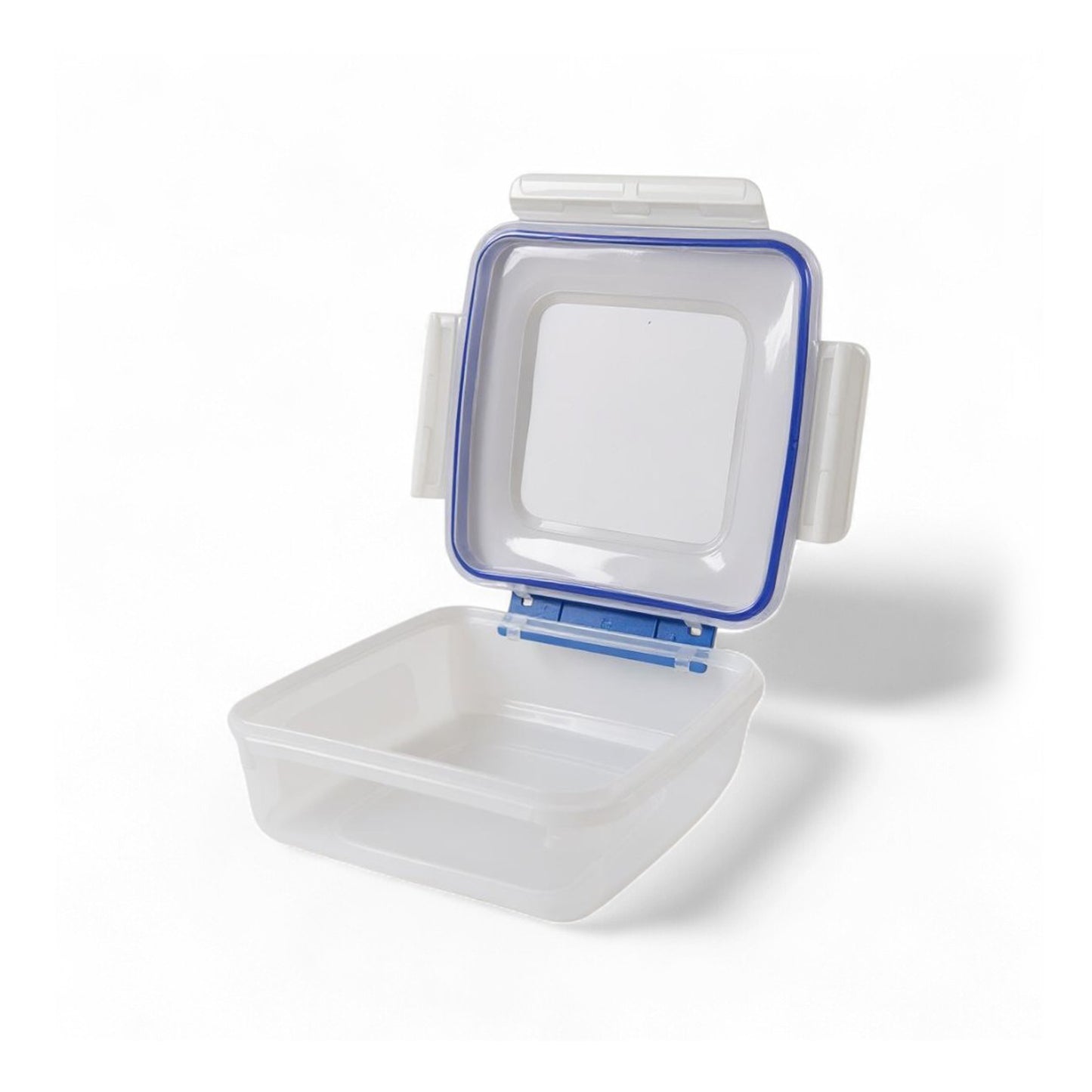 CH Wilko 700ml Clip Lock Square Container Clear & Blue