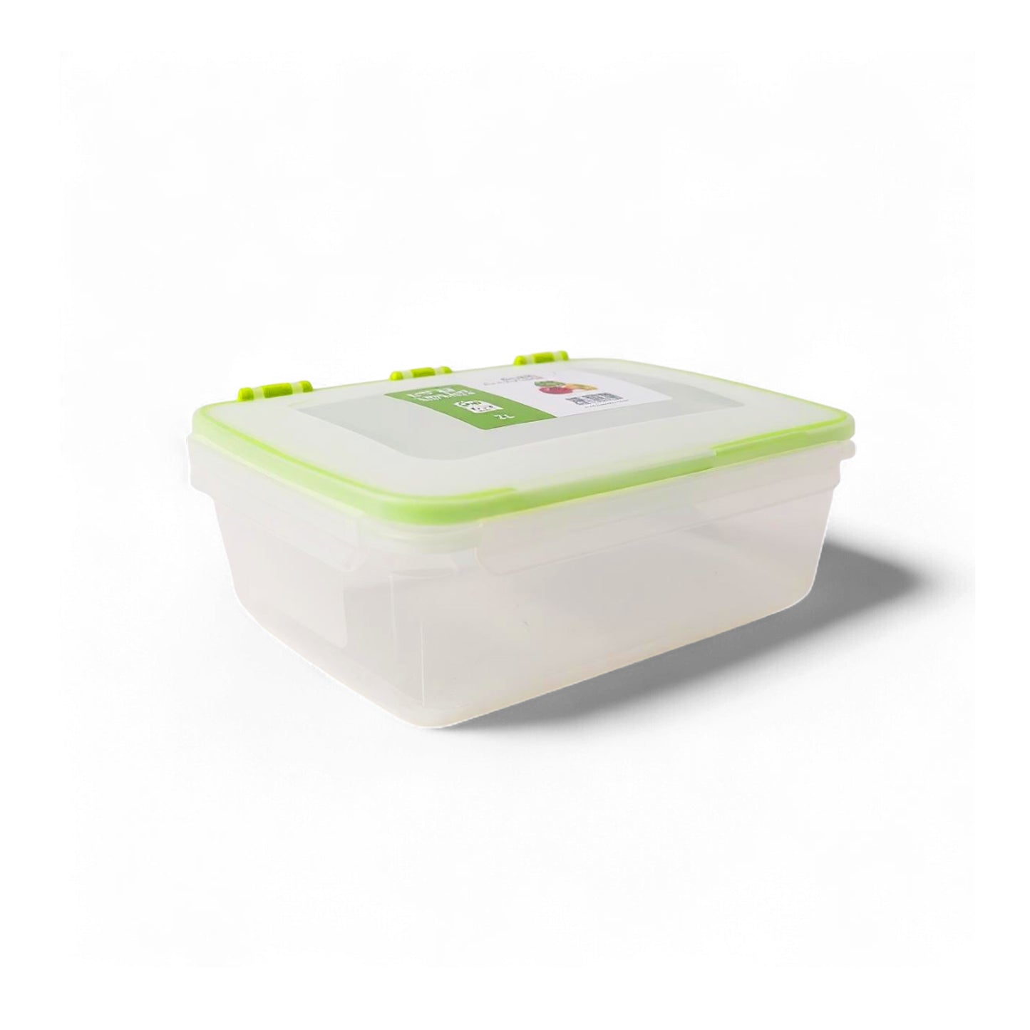 CH Wilko 2Lt Clip Lock Rectangular Container Green