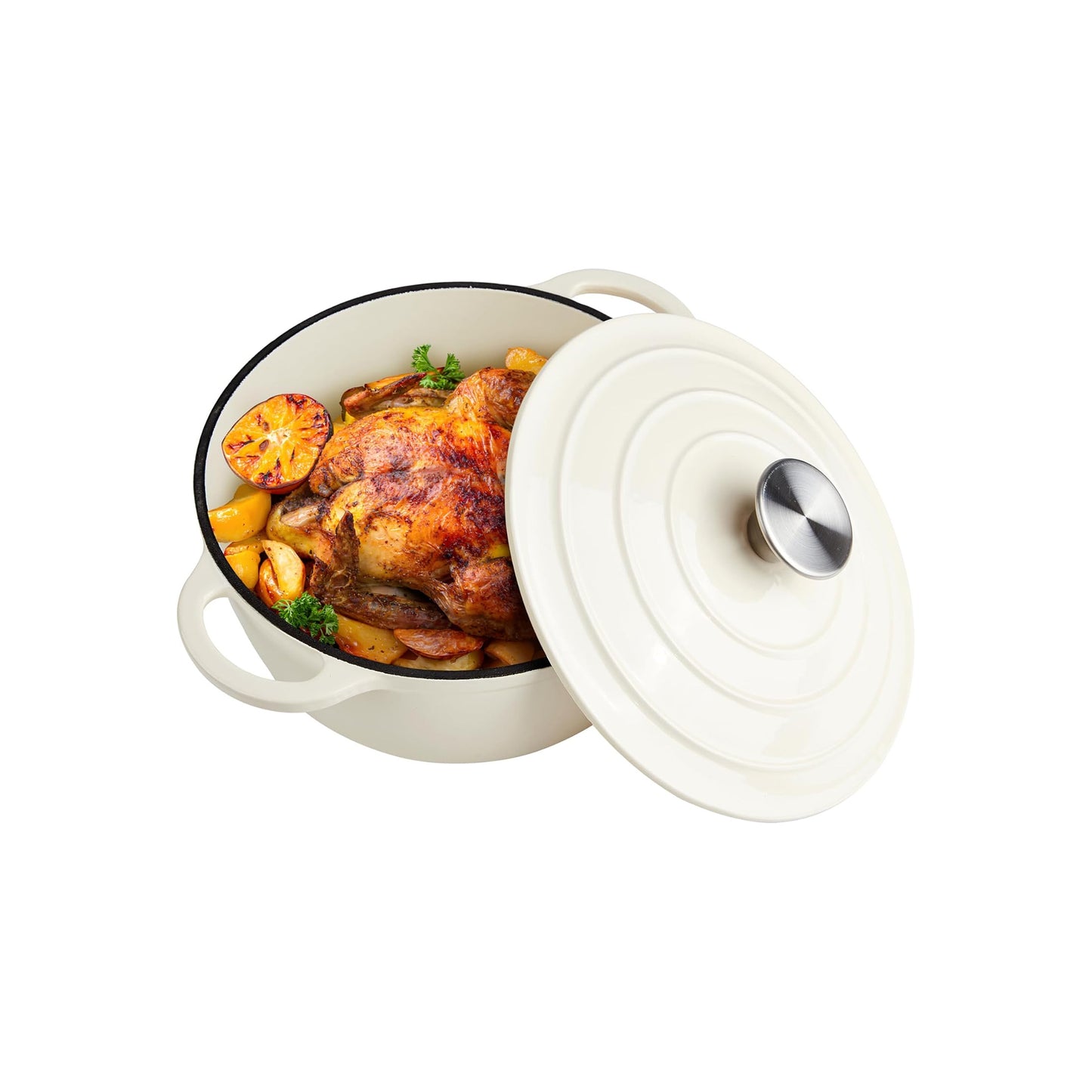 CH 24cm Cast Iron Casserole Cream