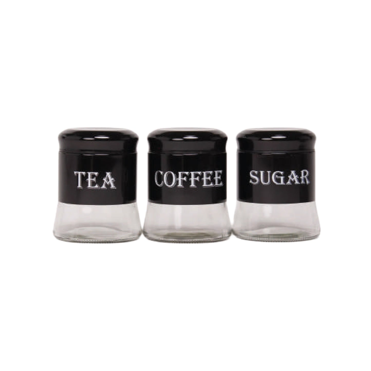 CH 3 Piece Shiny Canister Set Black
