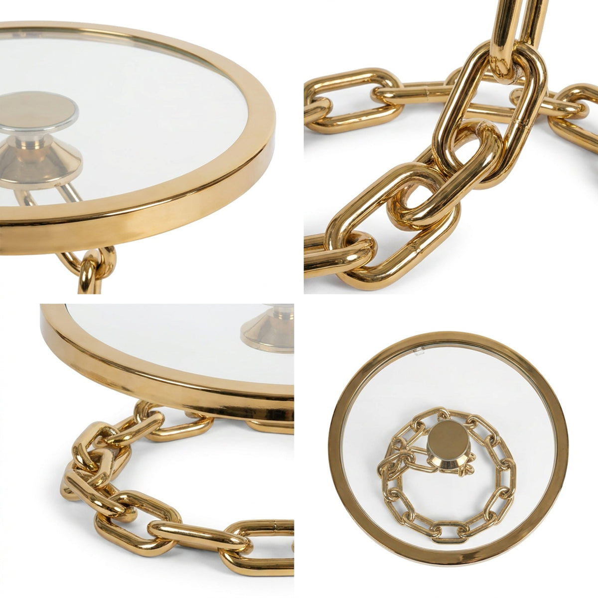 3 Piece Chain Design Cake Stand Set Gold