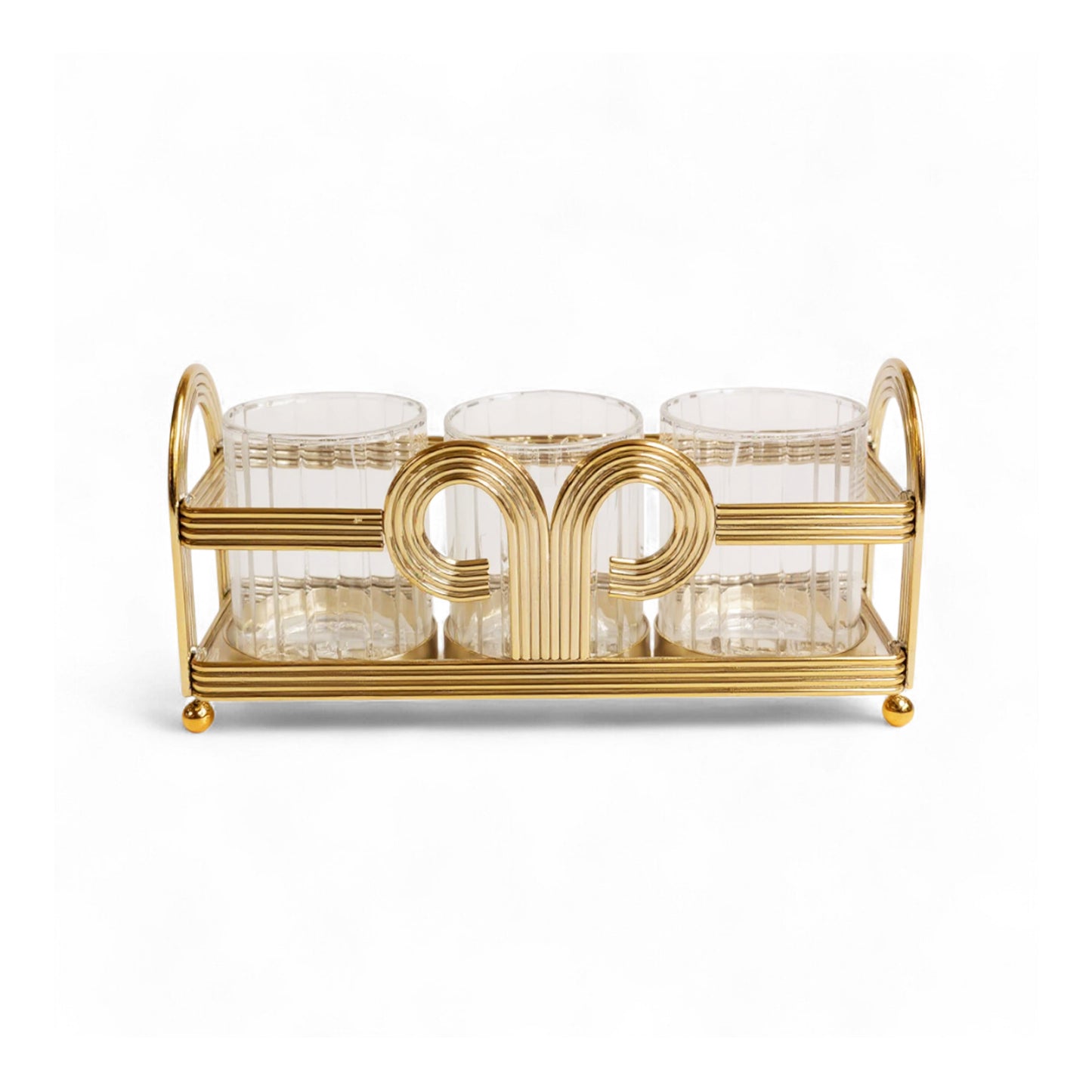 The Venice 4 Piece Snack Tray Set Gold