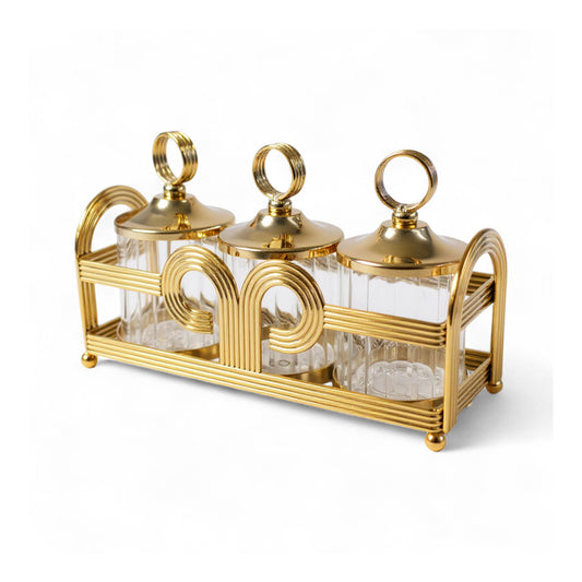 The Venice 4 Piece Snack Tray Set Gold