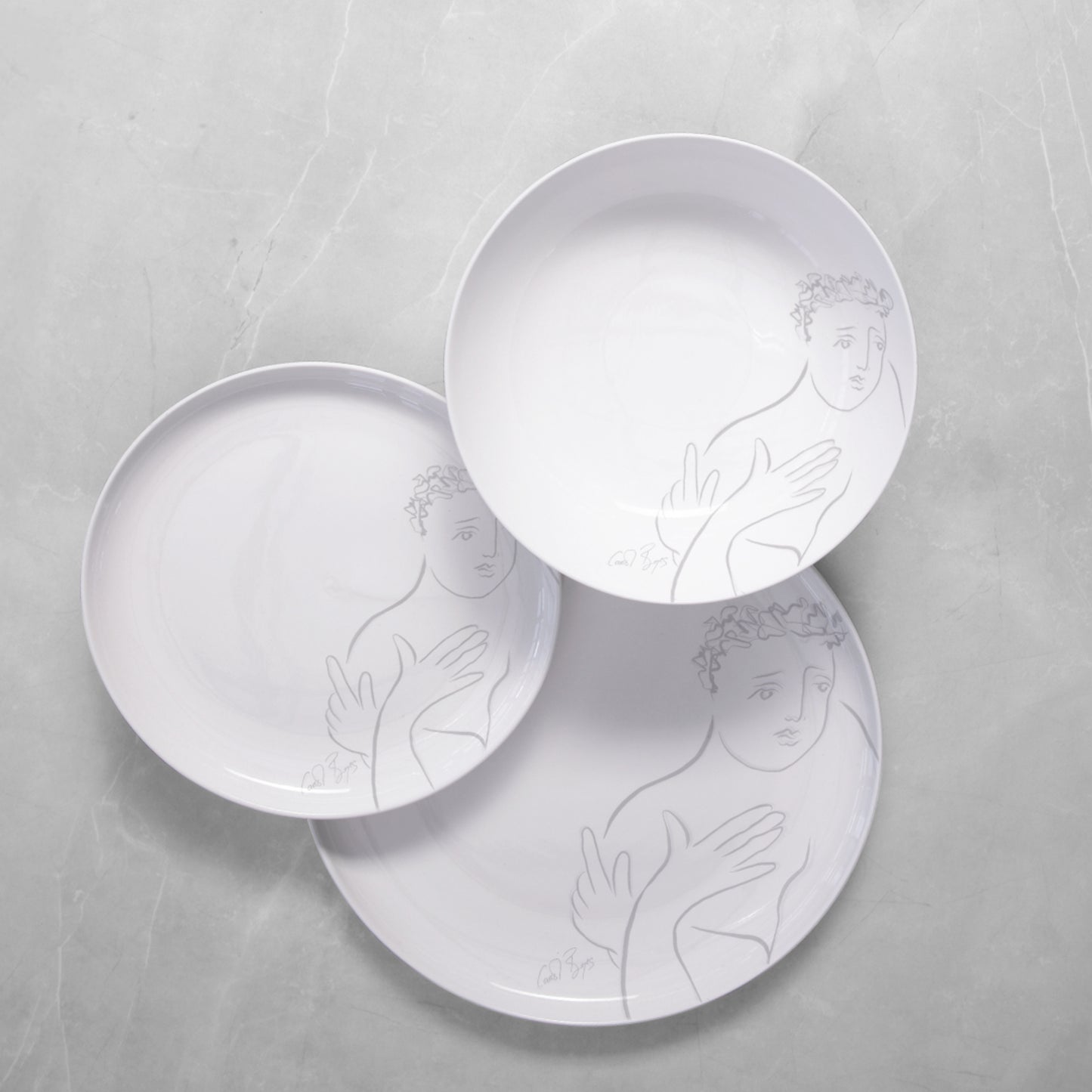 Carrol Boyes Sketchbook Grey 12 Piece Dinner Set White